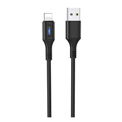 USB кабель Hoco U79 Admirable Smart Power Apple iPhone SE 2022 / iPhone 14 Pro Max / iPhone 14 Plus / iPhone 14 Pro / iPhone 14 / iPhone 13 Pro / iPhone 13 Mini / iPhone 13 / iPhone 13 Pro Max / iPhone 12 Mini, Lightning, 1.2 м., Чорний