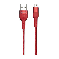 USB кабель Borofone BU17 Starlight, MicroUSB, 1.2 м., Червоний