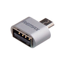 OTG Remax RA-OTG Lesy, MicroUSB, Original, Срібний