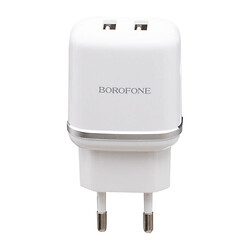 МЗП Borofone BA25A, MicroUSB, З кабелем, 2.4 A, Білий