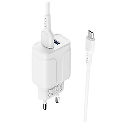 МЗП Borofone BA37A, MicroUSB, З кабелем, 2.4 A, Білий