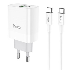 СЗУ Hoco C80A PD+QC3.0, С кабелем, Type-C, 3.1 A, Белый