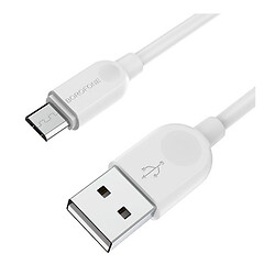 USB кабель Borofone BX14, MicroUSB, 1.0 м., Білий