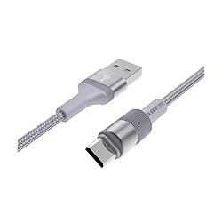 USB кабель Borofone BX21, MicroUSB, 1.0 м., Сірий
