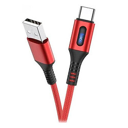 USB кабель Hoco U79 Admirable Smart Power, MicroUSB, 1.2 м., Красный
