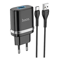 СЗУ Hoco N1, С кабелем, Type-C, 2.4 A, Черный