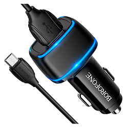 АЗП Borofone BZ14, MicroUSB, З кабелем, 2.4 A, Чорний