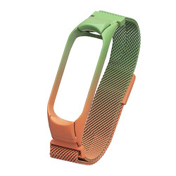 Ремінець Xiaomi Mi Band 3 / Mi Band 4, Milanese loop Gradient, Помаранчевий З Зеленим, Помаранчевий