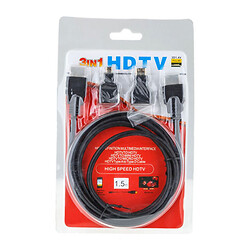 Кабель HDMI-HDMI 1.4V, HDMI, 1.5 м., Черный