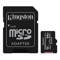 Карта памяти Kingston Canvas Select Plus A1 microSDXC UHS-1, 64 Гб.