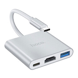 USB Hub Hoco HB14, Type-C, Срібний