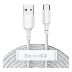 USB кабель Baseus TZCATZJ-02 Simple Wisdom Data Cable Kit, Type-C, 1.5 м., Белый
