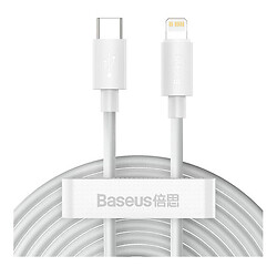 USB кабель Baseus TZCATLZJ-02 Simple Wisdom Data Cable Kit Apple iPhone SE 2022 / iPhone 14 Pro Max / iPhone 14 Plus / iPhone 14 Pro / iPhone 14 / iPhone 13 Pro / iPhone 13 Mini / iPhone 13 / iPhone 13 Pro Max / iPhone 12 Mini, Lightning, Білий