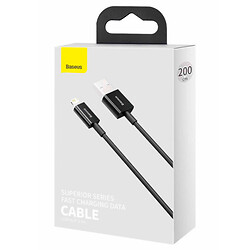 USB кабель Baseus CALYS-C01 Superior Series Apple iPhone SE 2022 / iPhone 14 Pro Max / iPhone 14 Plus / iPhone 14 Pro / iPhone 14 / iPhone 13 Pro / iPhone 13 Mini / iPhone 13 / iPhone 13 Pro Max / iPhone 12 Mini, Lightning, 2.0 м., Черный - № 6