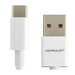 USB кабель Konfulon DC-06, Type-C, 1.0 м., Белый