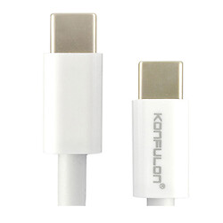 USB кабель Konfulon DC-15, Type-C, 1.0 м., Білий