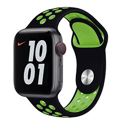 Ремешок Apple Watch 38 / Watch 40, Sport Band, Черный С Зеленым, Черный