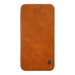 Чохол (книжка) Apple iPhone X / iPhone XS, Nillkin Qin leather case, Коричневий