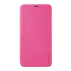 Чохол (книжка) Apple iPhone X / iPhone XS, Nillkin Sparkle laser case, Рожевий