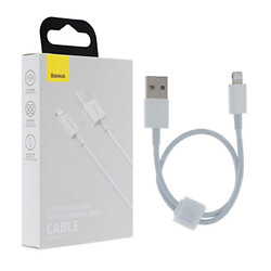 USB кабель Baseus CALYS-0 Superior Series Fast Charging Cable Apple iPhone SE 2022 / iPhone 14 Pro Max / iPhone 14 Plus / iPhone 14 Pro / iPhone 14 / iPhone 13 Pro / iPhone 13 Mini / iPhone 13 / iPhone 13 Pro Max, Lightning, 0.25 м., Білий