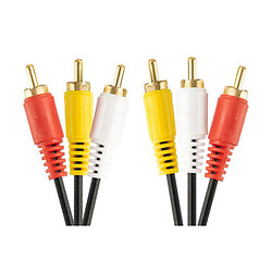Кабель 3RCA-3RCA, 1.5 м., 3RCA, Черный