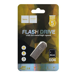 USB Flash Hoco UD4, 64 Гб., Серебряный