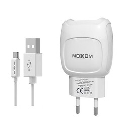 МЗП MOXOM KH-69, MicroUSB, З кабелем, 2.1 A, Білий