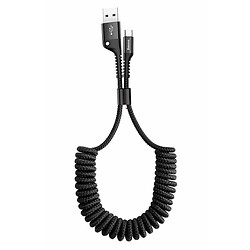 USB кабель Baseus CATSR-01 Fish eye Spring Data, Type-C, 1.0 м., Черный