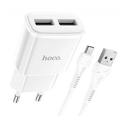 СЗУ Hoco C88A, С кабелем, MicroUSB, 2.4 A, Белый