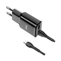 МЗП Hoco C88A, MicroUSB, З кабелем, 2.4 A, Чорний