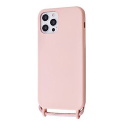 Чохол (накладка) Apple iPhone 12 Pro Max, Wave Lanyard Case, Рожевий