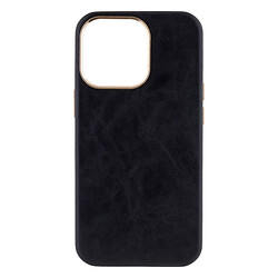 Чехол (накладка) Apple iPhone 13 Pro Max, Leather Case Gold Buttons, Черный