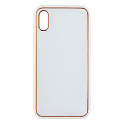 Чехол (накладка) Apple iPhone X / iPhone XS, Leather Case Gold, Белый