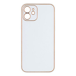 Чохол (накладка) Apple iPhone 12, Leather Case Gold, Білий