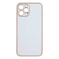 Чохол (накладка) Apple iPhone 12 Pro Max, Leather Case Gold, Білий