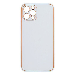 Чохол (накладка) Apple iPhone 12 Pro, Leather Case Gold, Білий