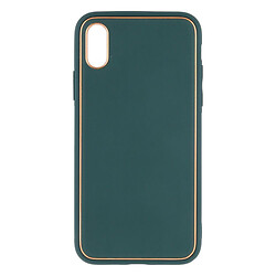 Чохол (накладка) Apple iPhone X / iPhone XS, Leather Case Gold, Зелений