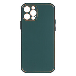 Чохол (накладка) Apple iPhone 12 Pro, Leather Case Gold, Зелений