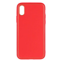 Чохол (накладка) Apple iPhone X / iPhone XS, Leather Case Gold, Червоний