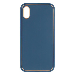 Чохол (накладка) Apple iPhone X / iPhone XS, Leather Case Gold, Синій