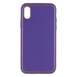 Чохол (накладка) Apple iPhone X / iPhone XS, Leather Case Gold, Фіолетовий