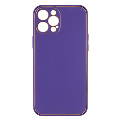 Чохол (накладка) Apple iPhone 12 Pro Max, Leather Case Gold, Фіолетовий