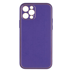 Чохол (накладка) Apple iPhone 12 Pro, Leather Case Gold, Фіолетовий