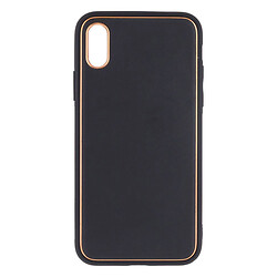 Чехол (накладка) Apple iPhone X / iPhone XS, Leather Case Gold, Черный