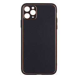Чохол (накладка) Apple iPhone 11 Pro Max, Leather Case Gold, Чорний