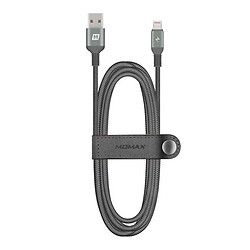 USB кабель Momax Elite Link Triple-Braided Apple iPhone SE 2022 / iPhone 14 Pro Max / iPhone 14 Plus / iPhone 14 Pro / iPhone 14 / iPhone 13 Pro / iPhone 13 Mini / iPhone 13 / iPhone 13 Pro Max / iPhone 12 Mini, Lightning, 1.2 м., Сірий