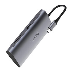 USB Hub WIWU Alpha 7 в 1, Type-C, Сірий