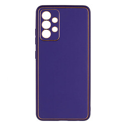 Чехол (накладка) Samsung A325 Galaxy A32, Leather Gold, фиолетовый