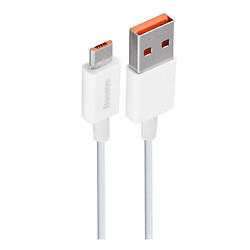 USB кабель Baseus CAMYS-A02, MicroUSB, 2.0 м., Білий