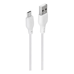 USB кабель XO NB103, microUSB, білий, 2,0 м.